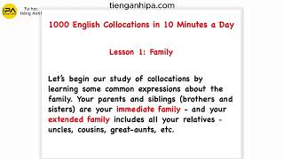 1000 English Collocations in 10 Minutes a Day – Lesson 1 – Family