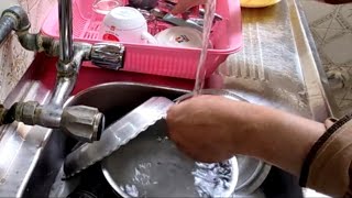 Washing dirty dishes- Let's Turn This Pile Into Sparkle with Water Whispers!