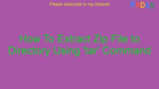 How To Extract Zip File to Directory Using 