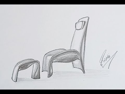 How to Draw Modern Chair step by step | #sketching #howtodraw