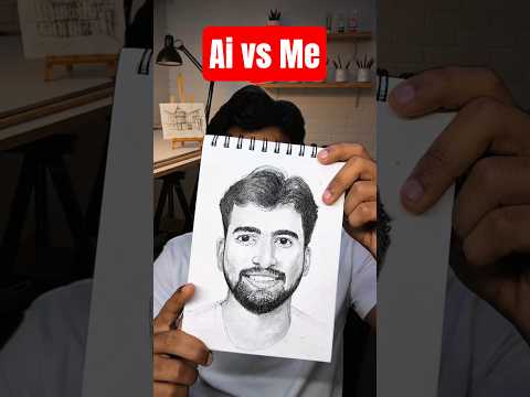 How to draw portrait sketch?💯 ai vs me #art #sketch #portraitdrawing  #drawing #shorts #isketchyou