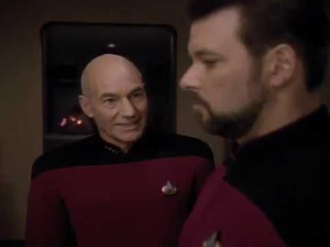Commander Riker is Confronted By Captain Picard