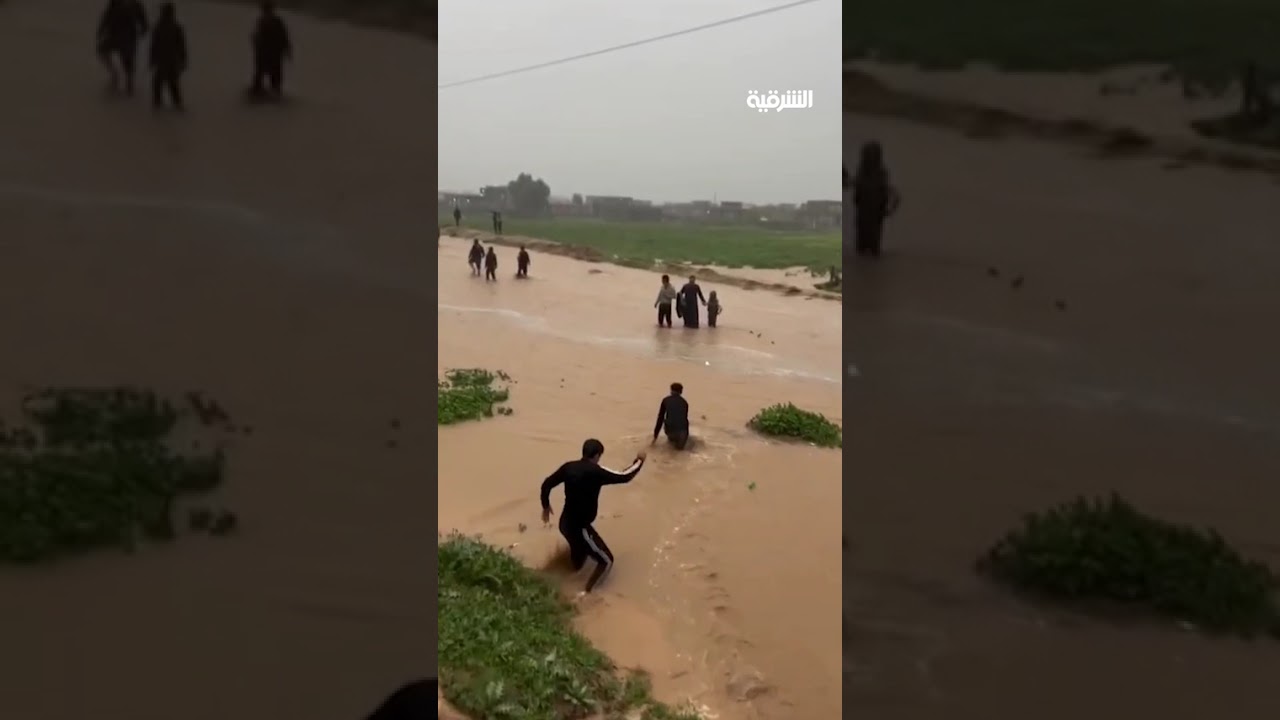 فيديو | غرق قرية المسحك في صلاح الدين جراء السيول