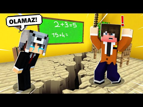 OĞLUMUN OKULUNDA DEPREM OLDU! 😱 - Minecraft