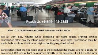 FRONTIER AIRLINES CANCELLATION