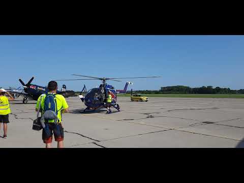 Felix Baumgartner arriving back from air display. Aviation fair 2023, Pardubice.