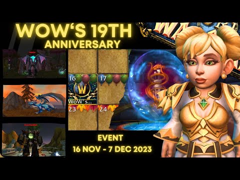 WoW 19th Anniversary  - FREE Mount, Rep Buff & EASY Gear