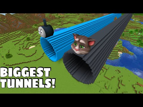 I found BIGGEST TUNNELS OF THOMAS AND TALKING TOM in Minecraft - Gameplay - Coffin Meme