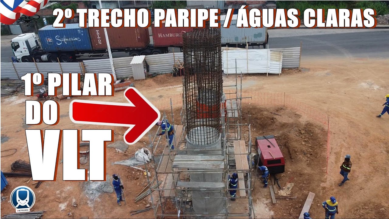 FUI CONFERIR OS PRIMEIROS PILARES DO VLT TRECHO 2 PARIPE ÁGUAS CLARAS, veja