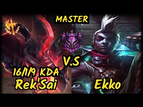 DA Stefan (REK'SAI) vs EKKO - 16/1/9 KDA JUNGLE GAMEPLAY - EUW Ranked MASTER