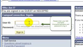 UND Campus Connection - How to log in