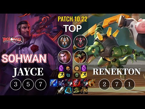 KT SoHwan Jayce vs Renekton Top - KR Patch 10.22