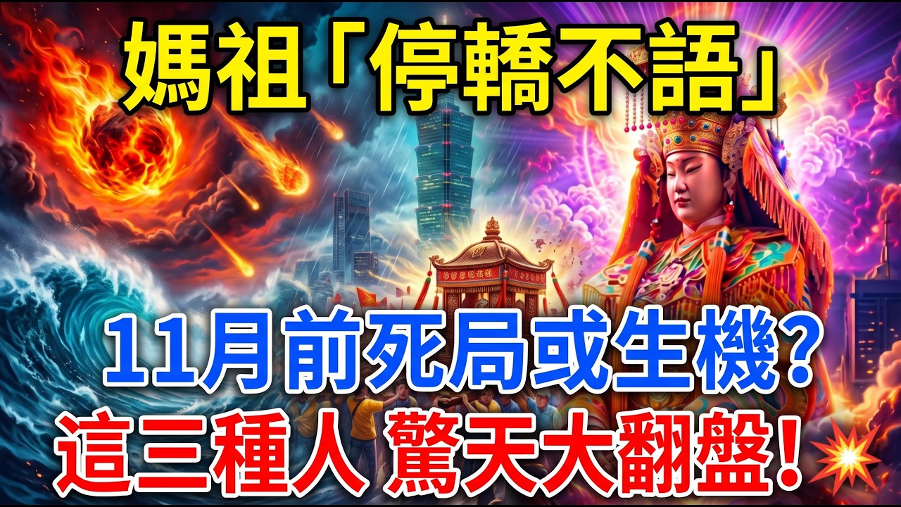 🚨九死一生還是逆天改命？！⚠️進入11月前媽祖「停轎不語」洩露恐怖天機😱這三種人即將迎來潑天富貴大翻盤！💥 #媽祖 #白沙屯媽祖 #神蹟顯靈 #財運爆發 #運勢翻轉 #逢凶化吉 #九紫離火運#玄學命理