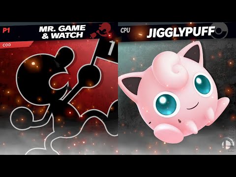 Super Smash Bros. Ultimate - Quick 1vs1 with CPU9 (Mr. Game & Watch - Jigglypuff)
