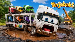 Download lagu Tolong...Truk Trailer Terjebak!😦🚛| Lagu Anak Terbaru Viral - Roda Roda Truk🎵| Lagu Truk Anak Lucu 3D mp3
