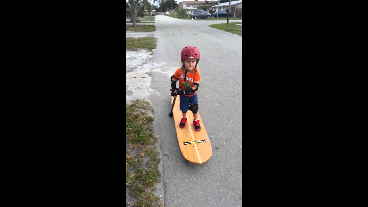 Harper riding the Hamboard Classic