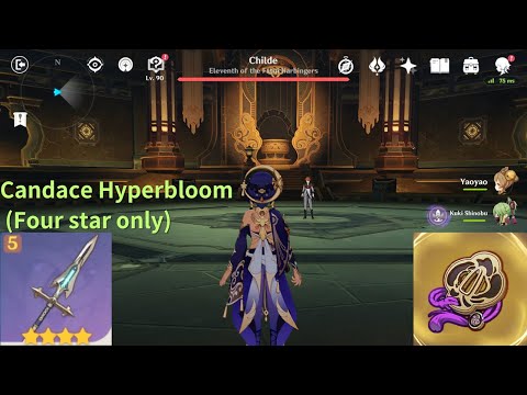 Lvl 90 Candace F2P Hyperbloom Team (Four Star only) vs Lvl 90 Childe | Genshin Impact
