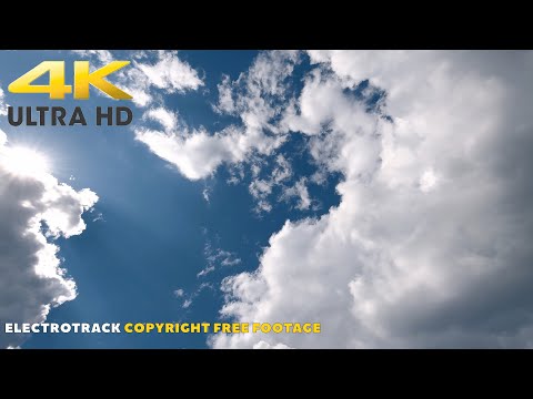 Blue Sky Clouds Sun | Time lapse No copyright Background video 4K