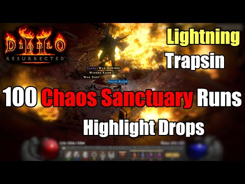 100 Chaos Sanctuary Runs Drop Highlights Trap Assassin - Diablo 2 Resurrected