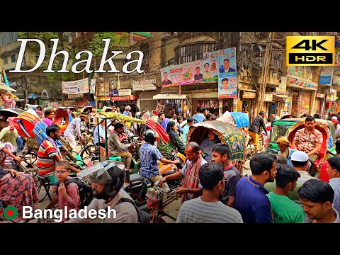 Dhaka Daytime Walk | Chaotic Old Dhaka | Bangladesh 🇧🇩 May 2024 [4K HDR]
