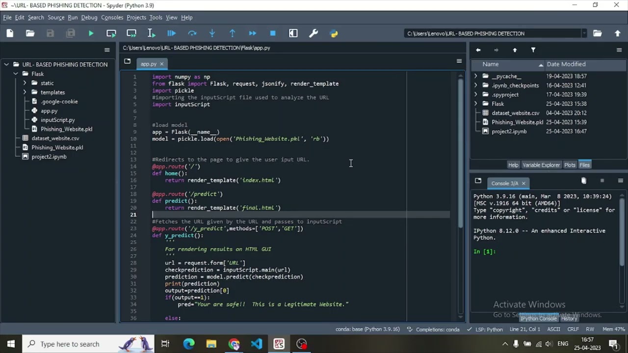 Url based Phishing detection Demo Video