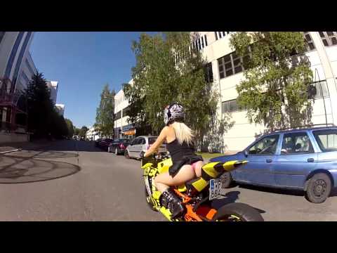 Bomber Babe rides KTM RC8R Bee-DrifteR