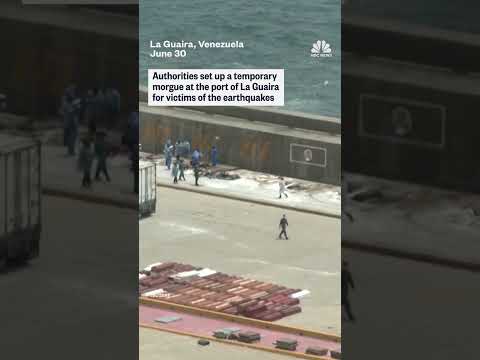 Port used as makeshift morgue for Venezuela earthquake victims