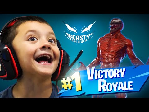 Beasty Shawn plays with the BEAST HIMSELF! CARNAGE! Fortnite Victory Royale