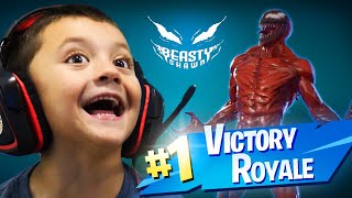 Beasty Shawn plays with the BEAST HIMSELF! CARNAGE! Fortnite Victory Royale