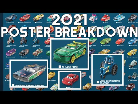 Mattel Disney Cars 2021 Poster Reveal & Breakdown - M Fast Fong (Next-Gen Rev-N-Go), Gold McQueen