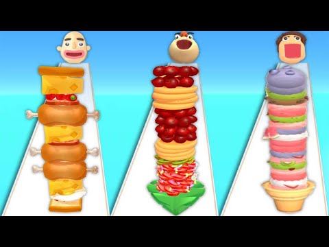 SANDWICH RUNNER vs ICE CREAM RUN vs PANCAKE RUN - Triple Gameplay