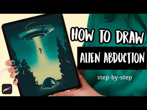 Alien Abduction Scenery - Easy PROCREATE Tutorial