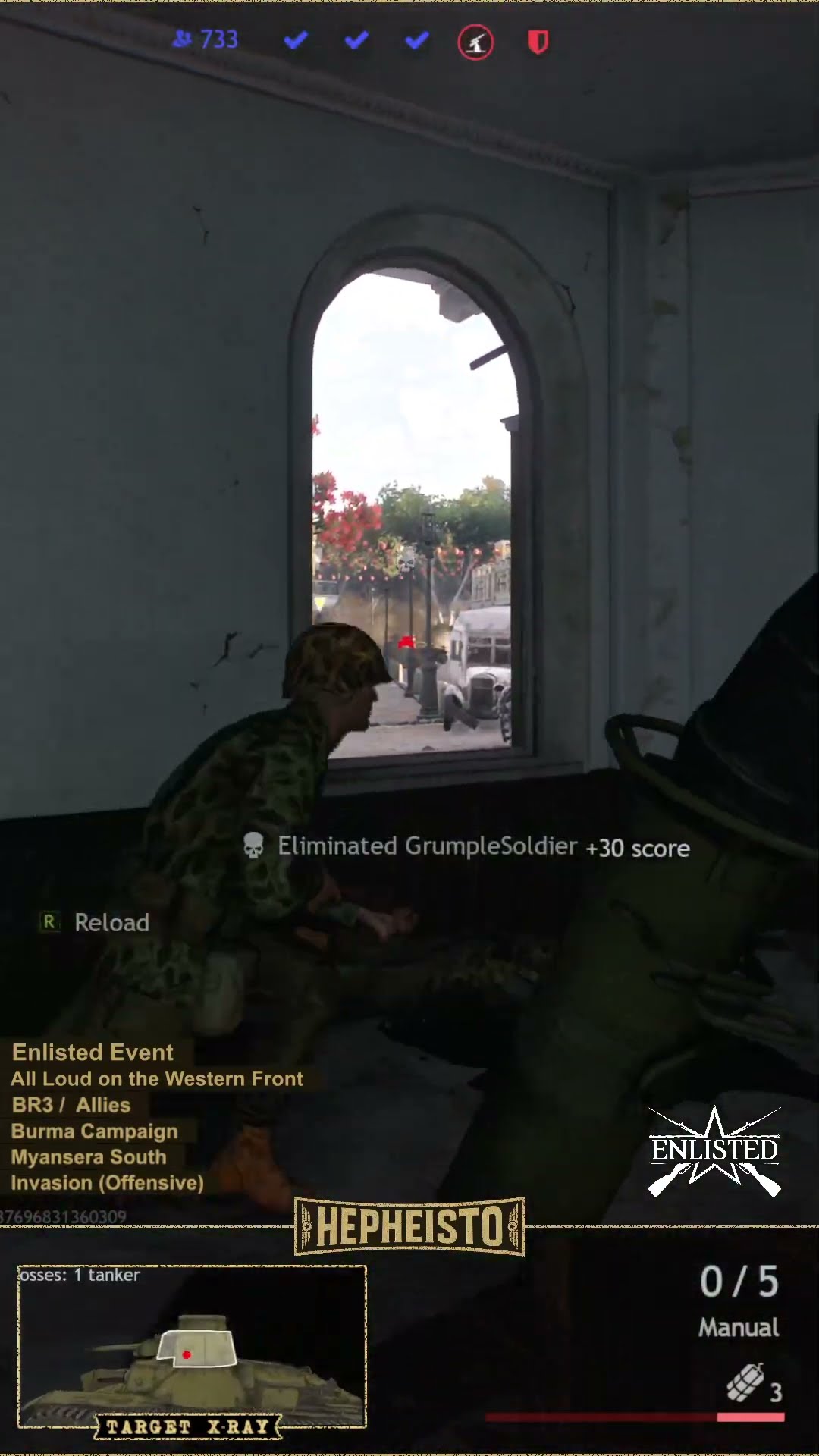 Anti Tank Gunner eliminates Tank Ha-Go with M9 Bazooka