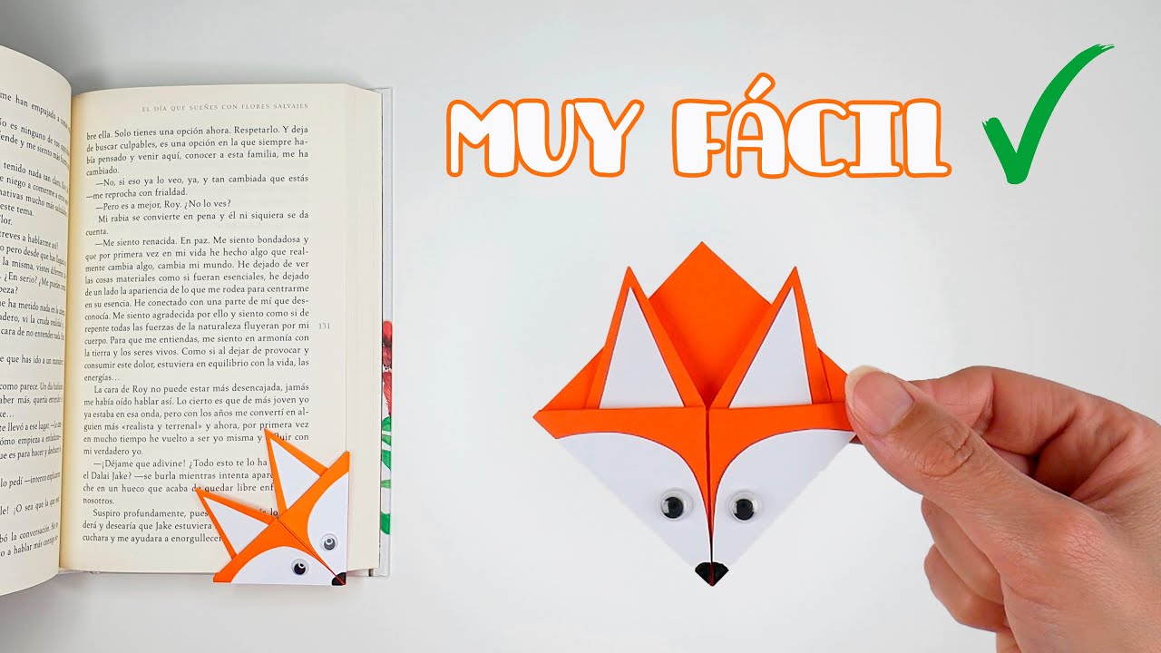 PUNTO de LIBRO con FORMA de ZORRO ✅ Muy fácil