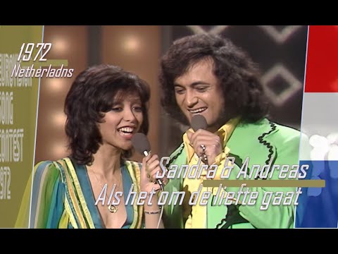 eurovision 1972 Netherlands 🇳🇱 Sandra & Andreas - Als het om de liefte gaat ᴴᴰ