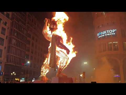 ¡Nit de la cremà! Tío Pep - Falla Plaza de la Reina-Paz-San Vicente. 4K a 60FPS.