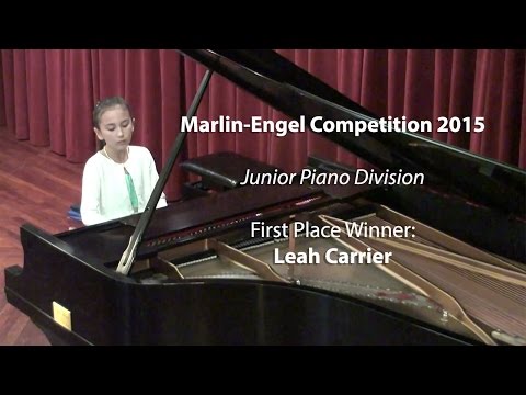 Leah Carrier | Marlin-Engel 2015 - Junior Piano Division