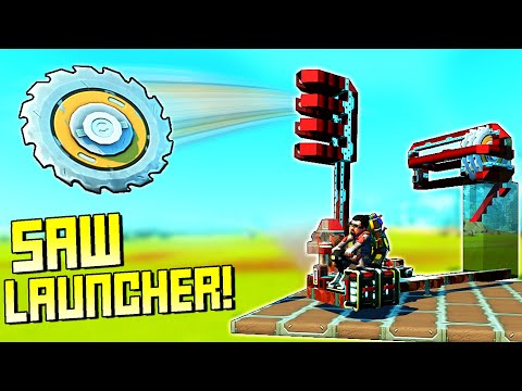 Over-Engineering an Automatic Sawblade Launcher! - Scrap Mechanic Gameplay