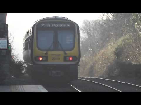 Irish Rail D.M.U. 29119 departs Donabate Station, Dublin