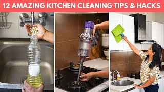 12 Amazing Kitchen Cleaning Tips and Hacks | Time Saving Kitchen Cleaning