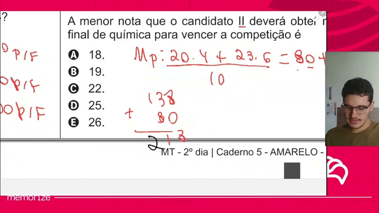 Resolução em Vídeo — Questão 155 ENEM 2014