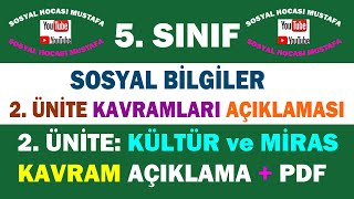 5.Sınıf Sosyal Bilgiler 2.Ünite: Kültür ve Miras Ünite Kavramları videosu