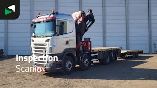 Scania R480 8X2 FASSI F660AXP.25 Manual Retarder Lift+Lenkachse Euro 5 flatbed truck for sale - Image 4 | Autoline HK Scania R480 8X2 FASSI F660AXP.25 Manual Retarder Lift+Lenkachse Euro 5 flatbed truck | Image 4 - Autoline