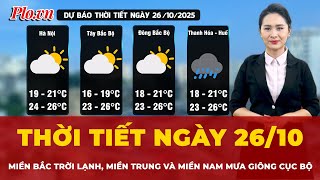 Weather on October 26: Cold in the North, localized thunderstorms and strong gusts of wind in the...