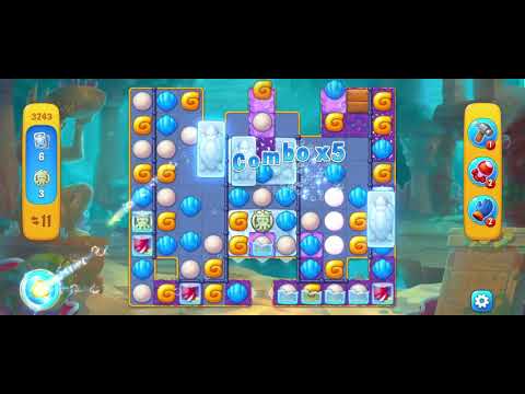 Fishdom Level 3243, Many Bombs, Lightnings, Dynamite, Wheel Barrels