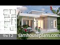 House Plans 9x12 with 3 bedrooms Full Plans