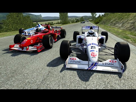 F1 Ferrari F2004 Michael Schumacher vs F1 1997 Grand Prix at Old Spa