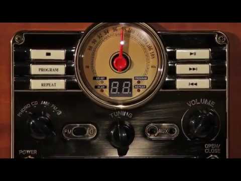 Victrola Nostalgic Classic Wood 6 in 1 Bluetooth Turntable Entertainment Center, Mahogany