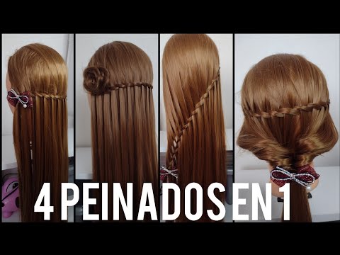 PEINADOS FÁCIL Y RÁPIDO 👌 4EN1♥️Hairstyles easy and fast 4en1 in on # peinadocascada #hairstylesgirl