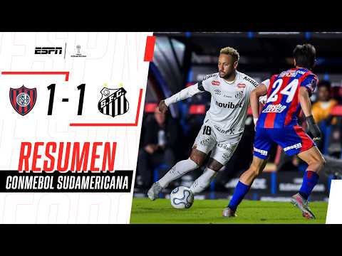 NEYMAR VOLVIÓ A LA ARGENTINA Y SANTOS EMPATÓ ANTE EL CICLÓN | San Lorenzo 1-1 Santos | RESUMEN